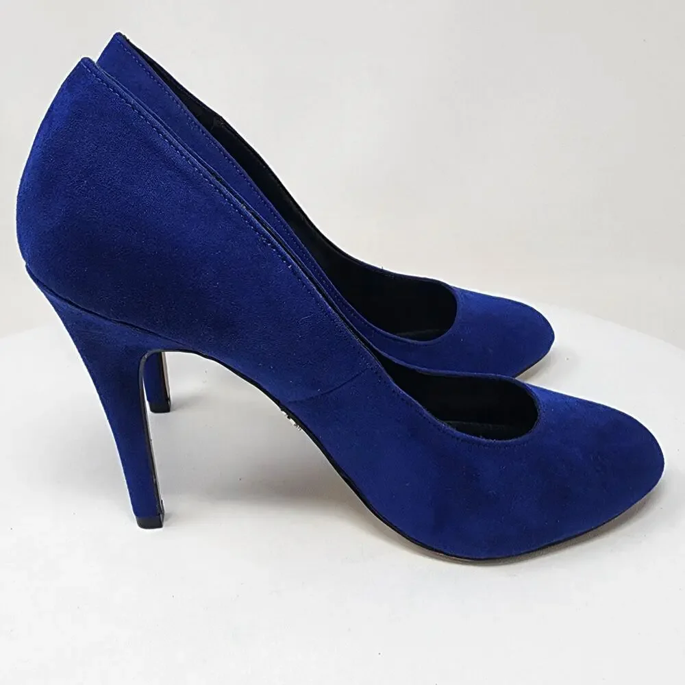 Rock & Republic Gwen Stiletto Pumps Women 9M Royal Blue Faux Suede Almond Toe